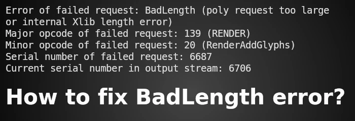 How to fix BadLength error